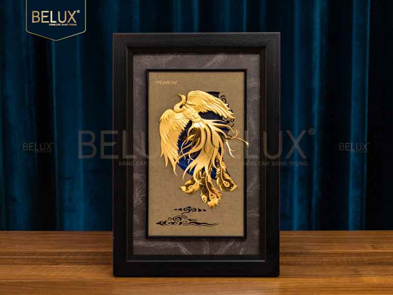 Tranh Phượng Hoàng Mạ Vàng 24k 24×35 cm